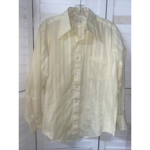 Arrow Burma Kent Mens’s Pale Yellow Long Sleeve Button Down Dress Shirt Sz 16-32 - Picture 1 of 8